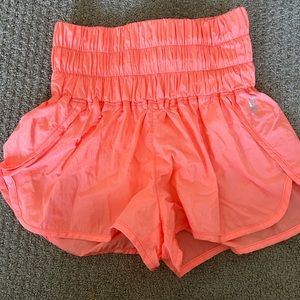 Bright orange free people movement shorts